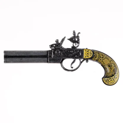 Left side view of 18th Century English Twigg Flintlock Pistol