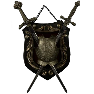 Napoleonic Sword and Armor Coat of Arms Display