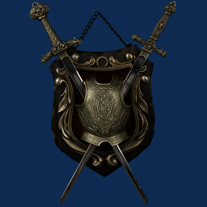 Napoleonic Sword and Armor Coat of Arms Display