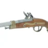 Left side of Napoleonic Flintlock Pistol showing brass fittings