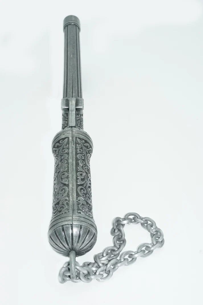 Detail look of handle of replica Ottoman Pistol Axe