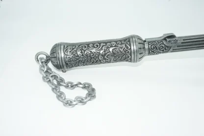 Detail look of very end of handle of replica Ottoman Pistol Axe