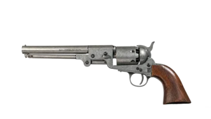 Left side view of Grey Replica Non-Firing Model 1862 Confederate Navy Revolver