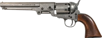 Left hand view of model 1851 navy revolver gray