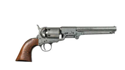 Right side view of Grey Replica Non-Firing Model 1862 Confederate Navy Revolver