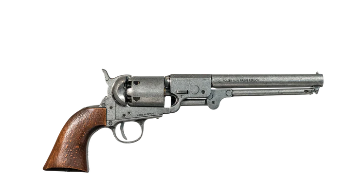 Right side view of Grey Replica Non-Firing Model 1862 Confederate Navy Revolver
