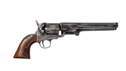 Alternate right side view of Black and Brass Replica Non-Firing Model 1862 Confederate Navy Revolver