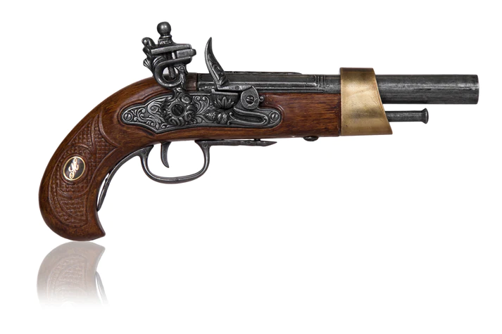 right view of early 19th century french cavalry pistol