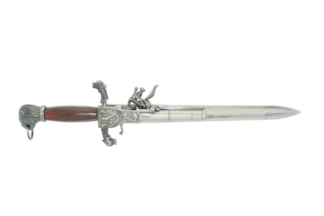 Silver dagger pistol top view
