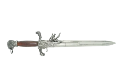 Silver dagger pistol top view